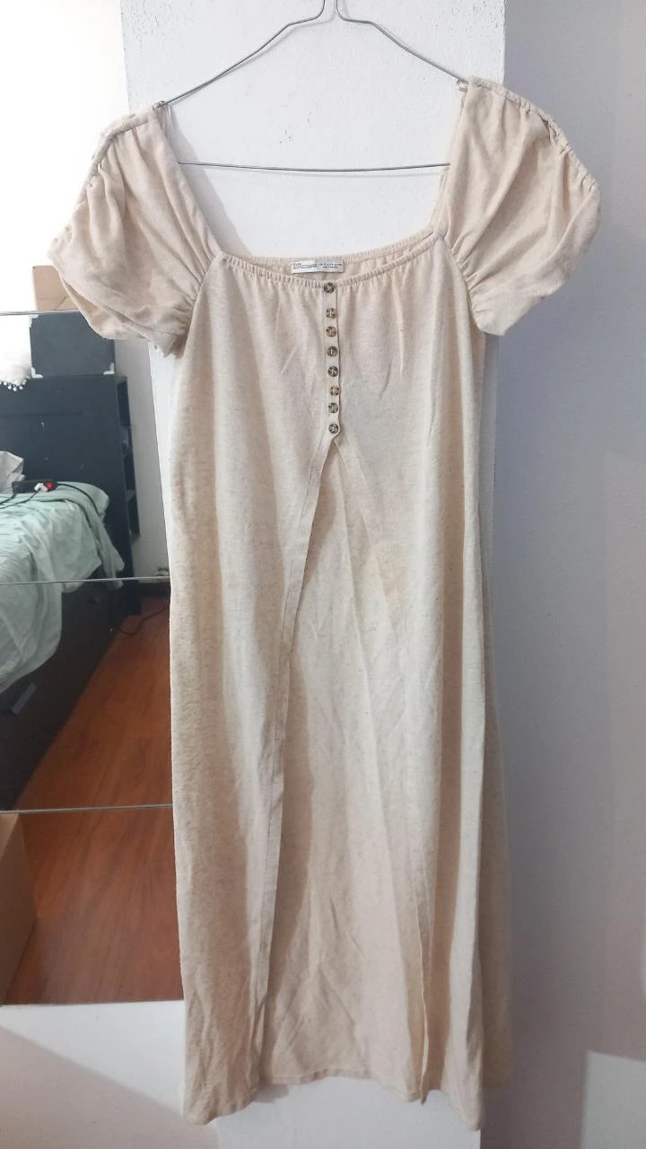 Haut en lin beige Zara taille S/M | Top bege